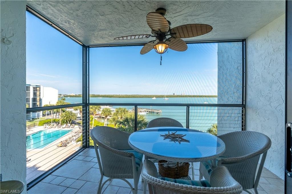 Screened Balcony with view of Marco River