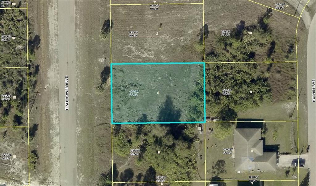 Aerial overview of property's location with property boundaries highlighted