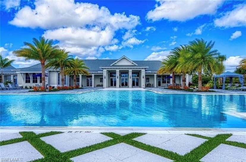 View of pool featuring a gazebo and a patio area