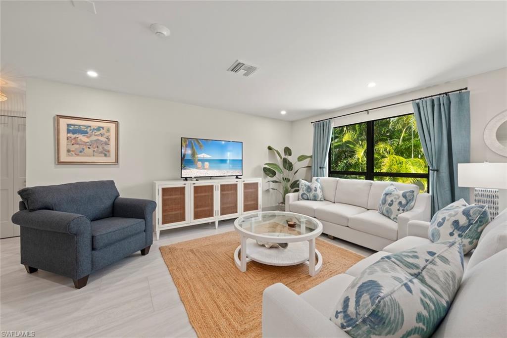 Living area with recessed lighting