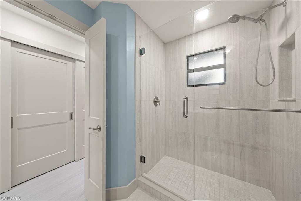 Bathroom with a shower stall