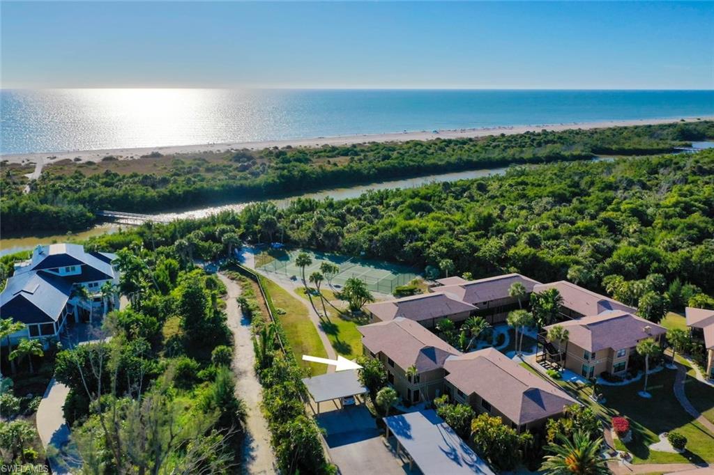 Drone / aerial view of a nearby body of water