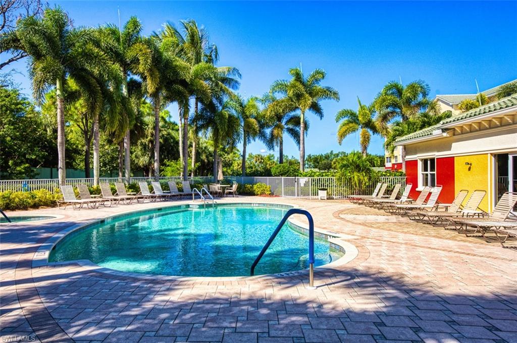 Community pool featuring a patio area