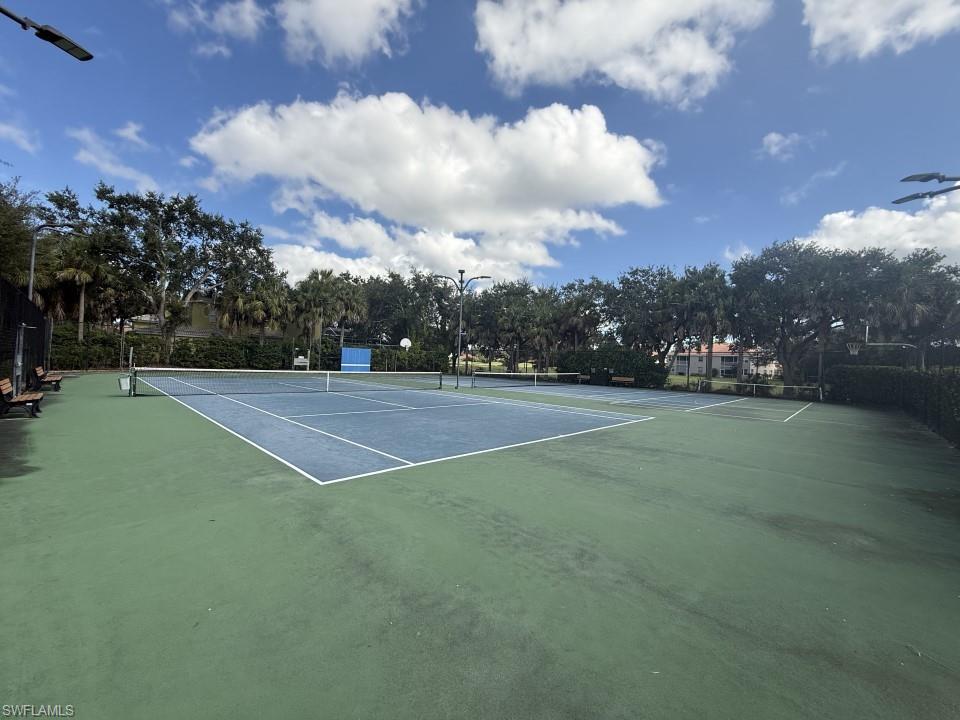 View of tennis court