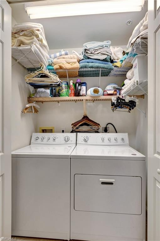 Laundry area featuring washer and dryer