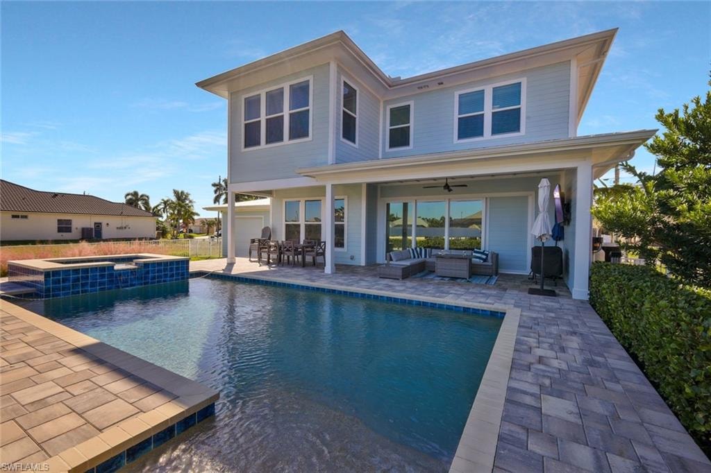 Large deck area for lounging around the pool.