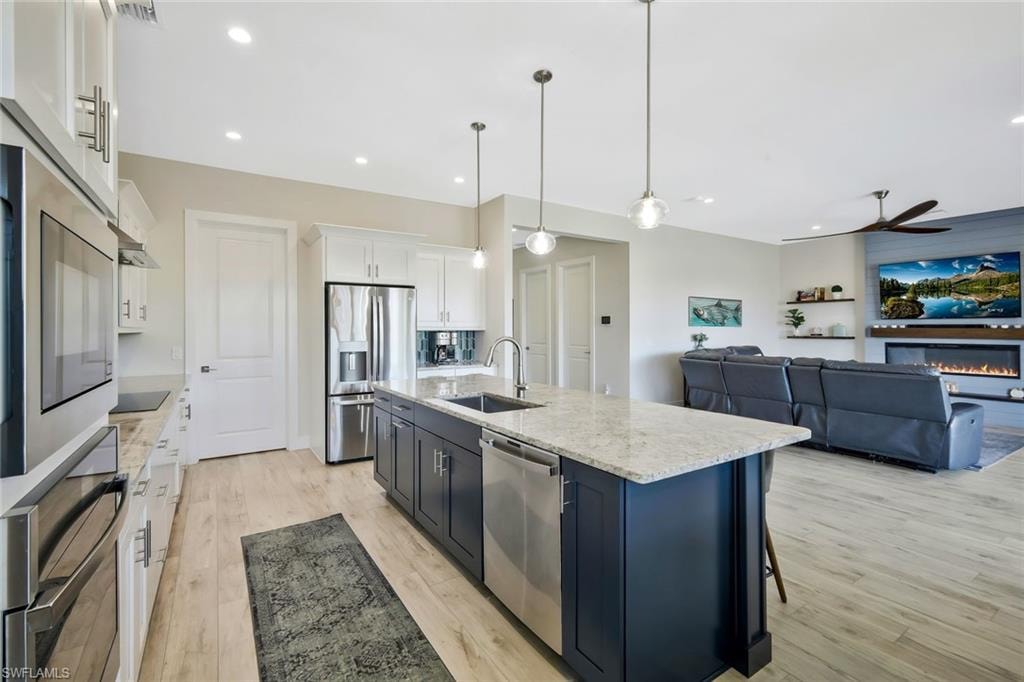 Stainless Steel Appliances and granite countertops.