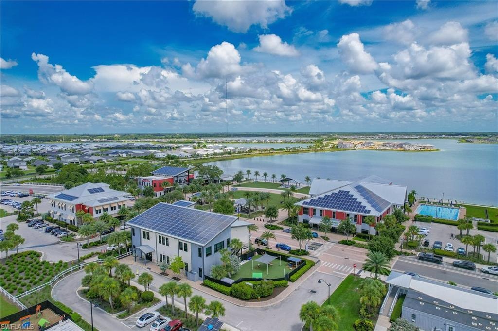 Drone / aerial view of a large body of water
