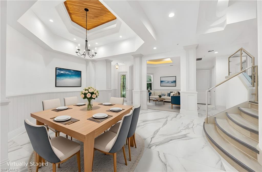 Dining space virtually staged