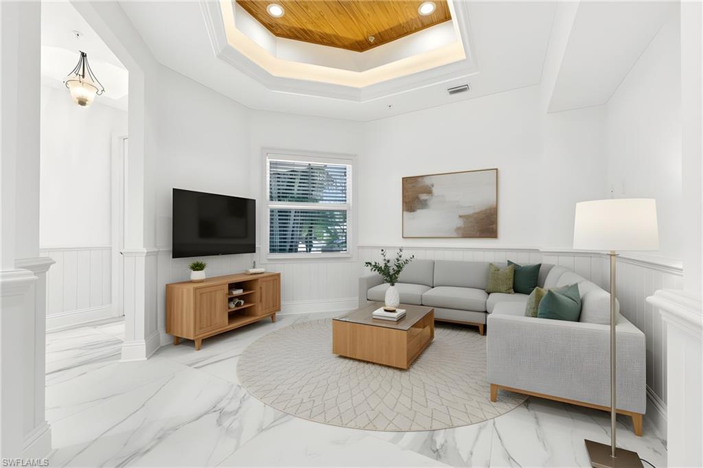 Living-room area virtually staged