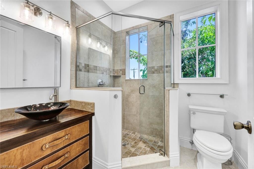 Back guest bathroom with walk in shower