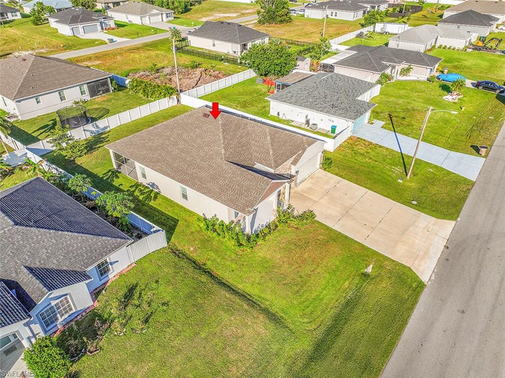 Aerial perspective of suburban area