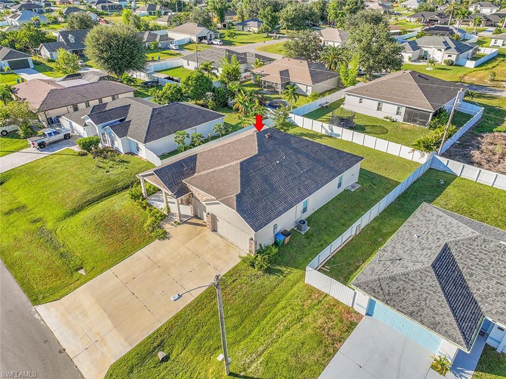 Aerial view of residential area