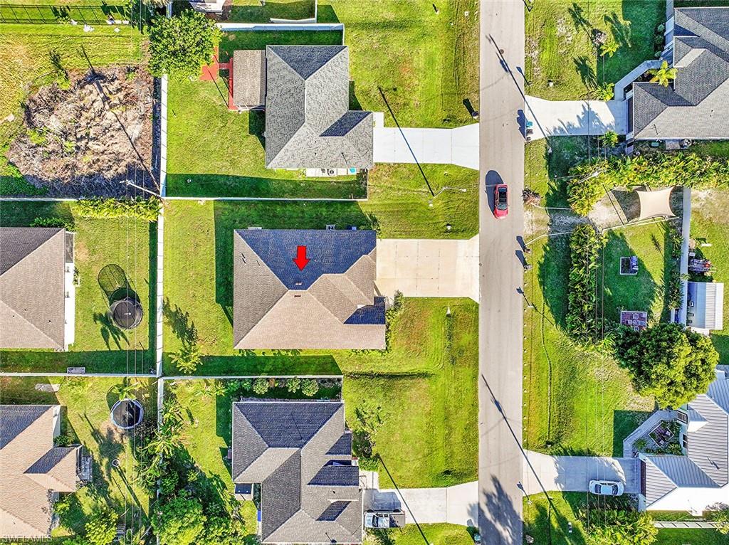 Aerial perspective of suburban area