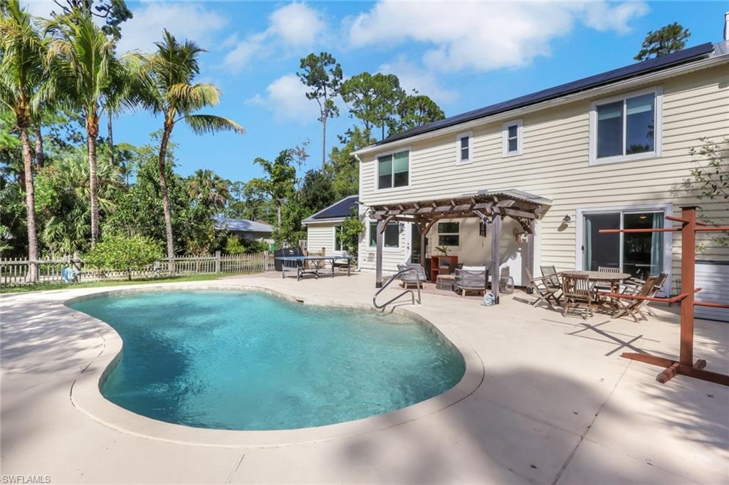 Beautiful saltwater sports pool with a huge patio for seating, relaxing, and entertaining friends and family
