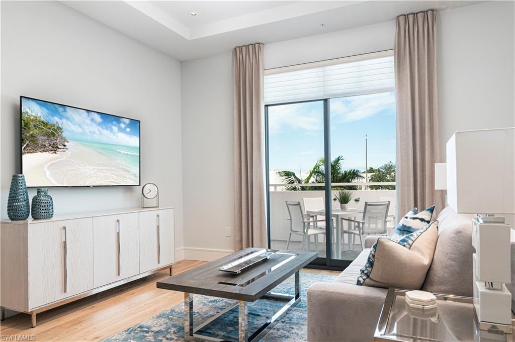 Living room with sunset view balcony