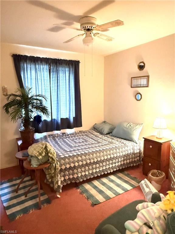 Bedroom with a ceiling fan