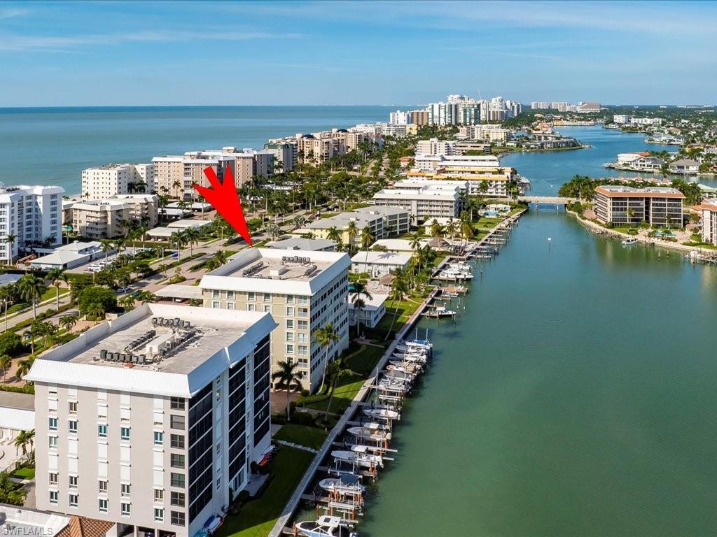 View of urban area with a nearby body of water