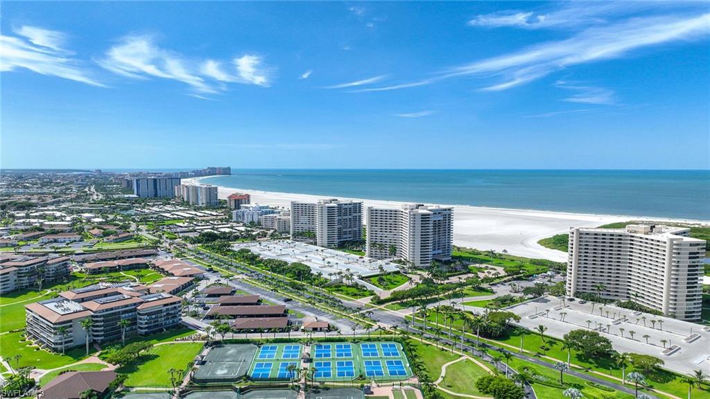 View of urban area with unending shoreline
