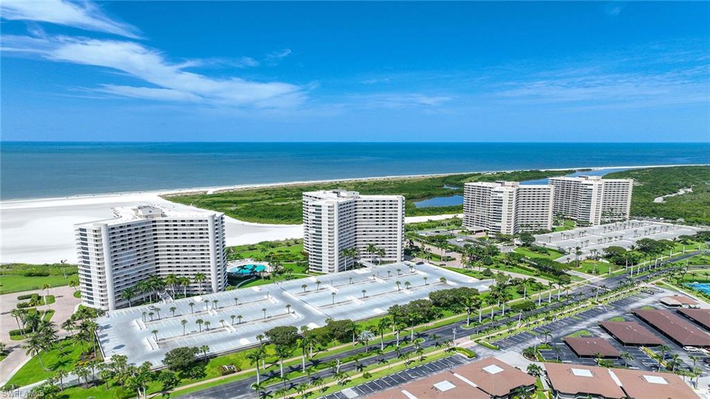 Drone / aerial view of unending shoreline