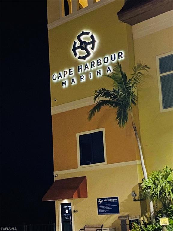 View of property at night