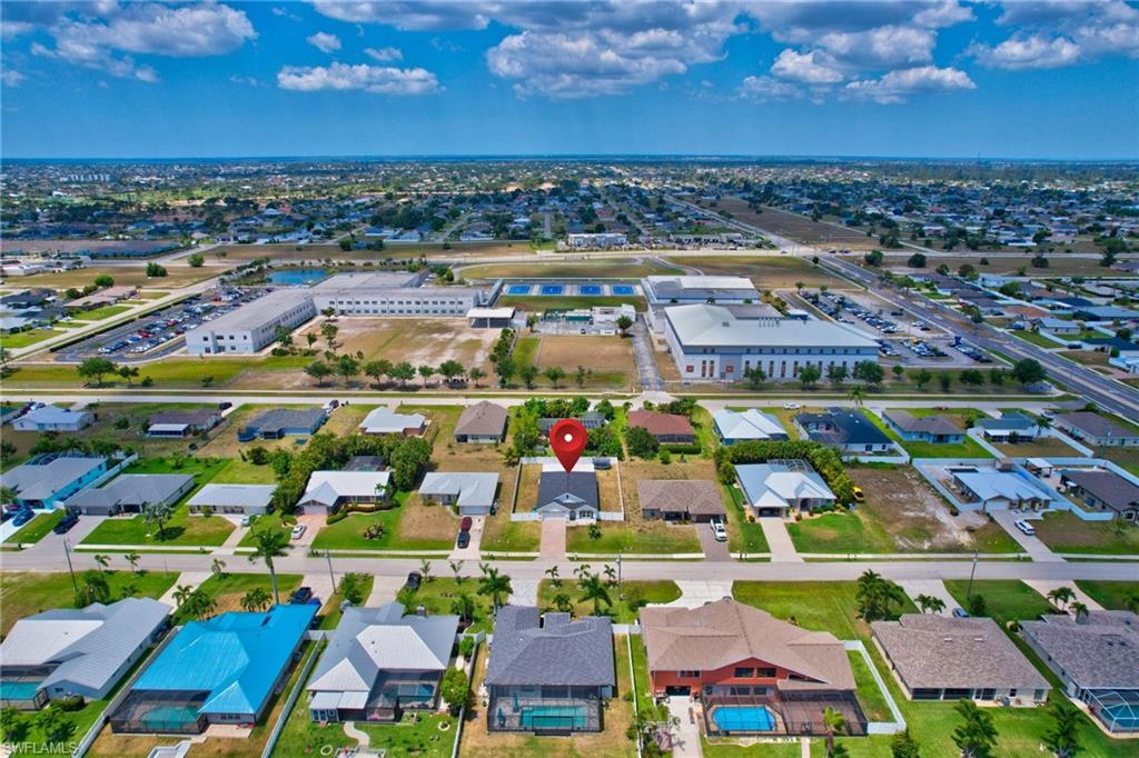 Aerial view of residential area