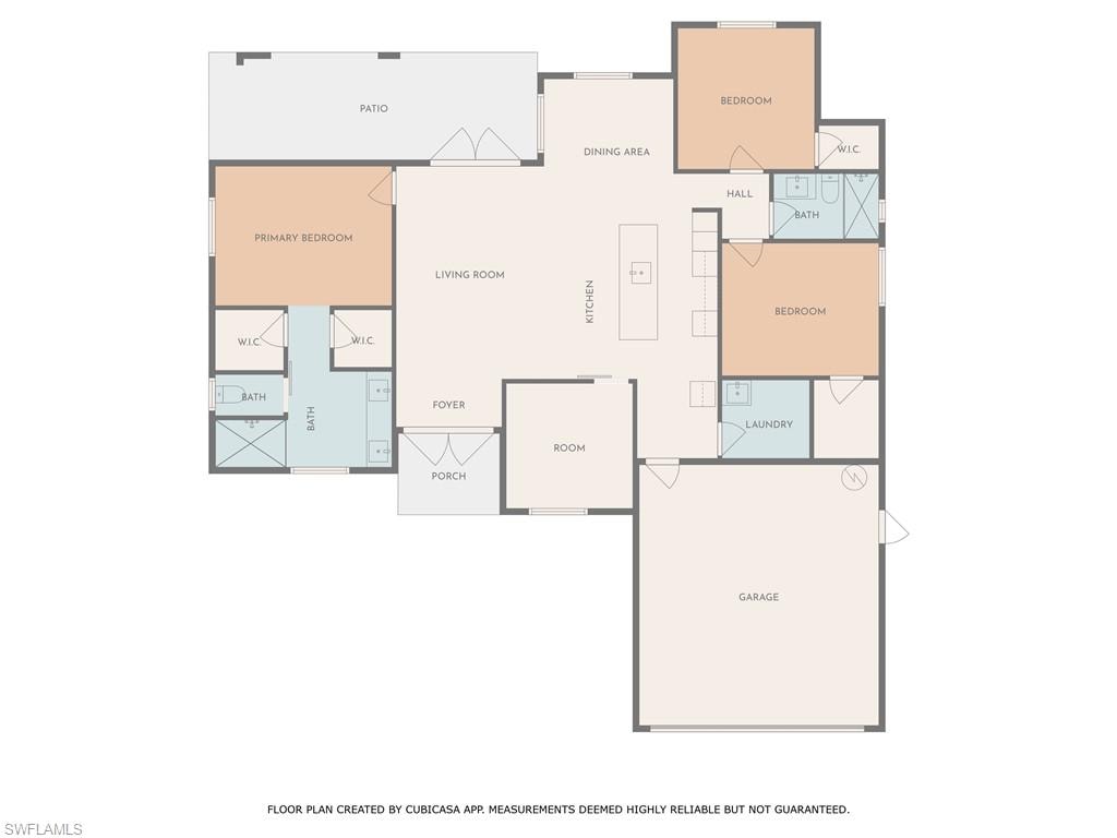 Unfurnished living room with a barn door, a tray ceiling, light wood-style flooring, a ceiling fan, and recessed lighting