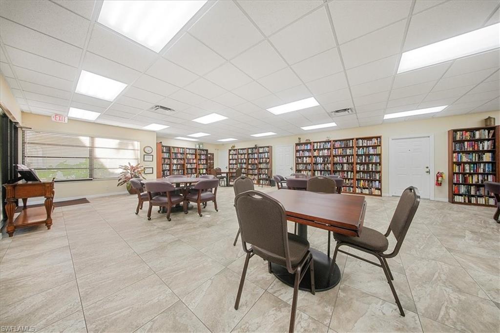 Dining room with a drop ceiling