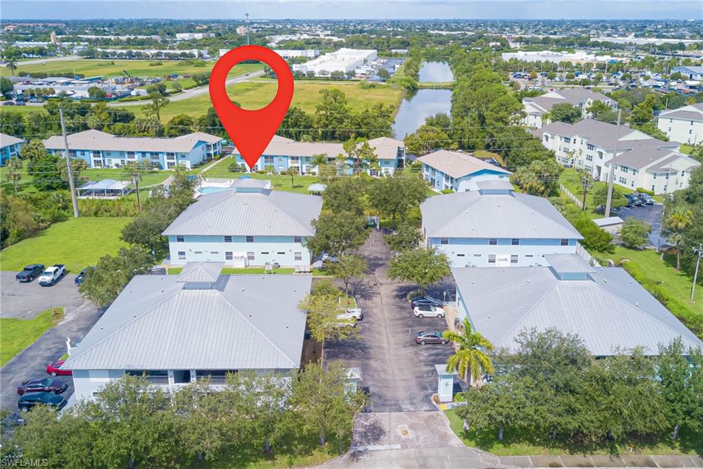 Aerial view of residential area