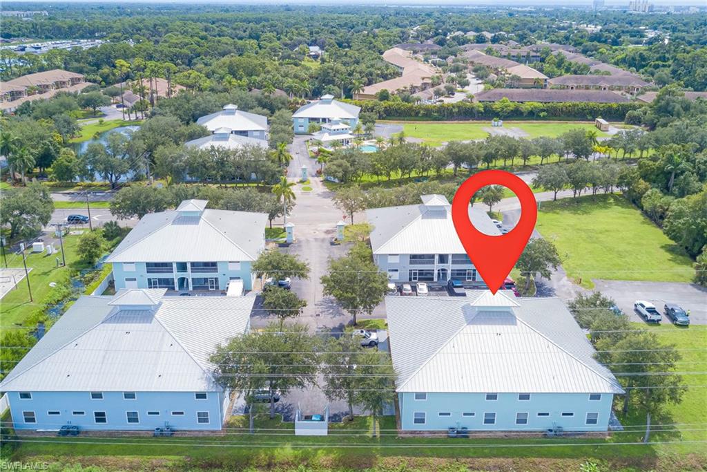 Aerial perspective of suburban area