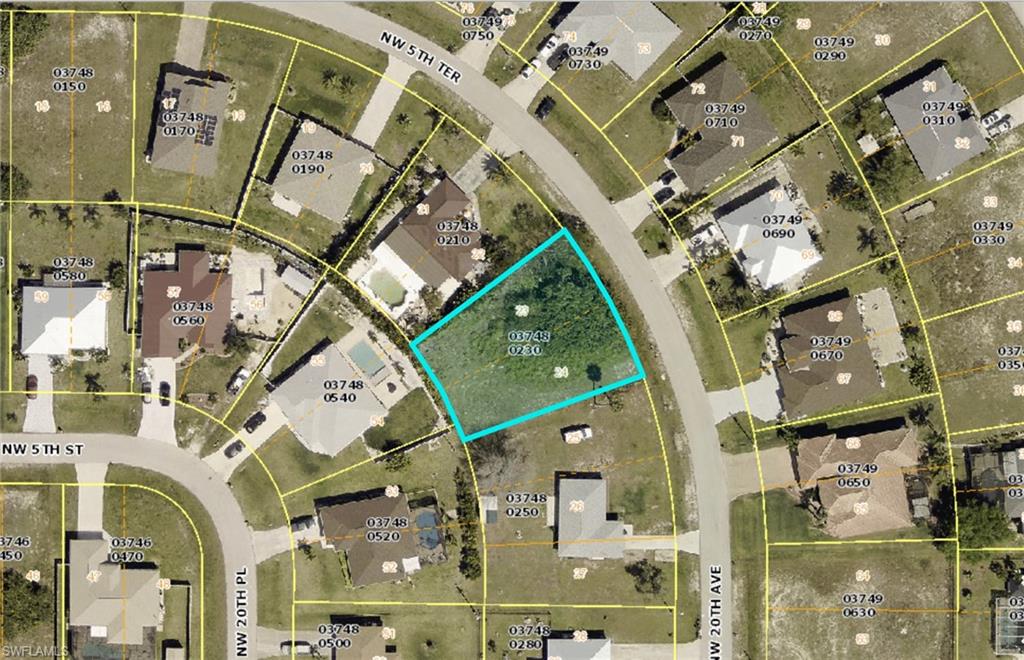 Map / location with property parcel outlined