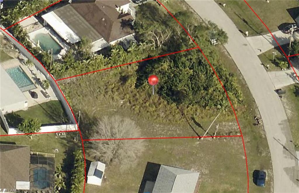 Aerial view of property's location with property boundaries highlighted