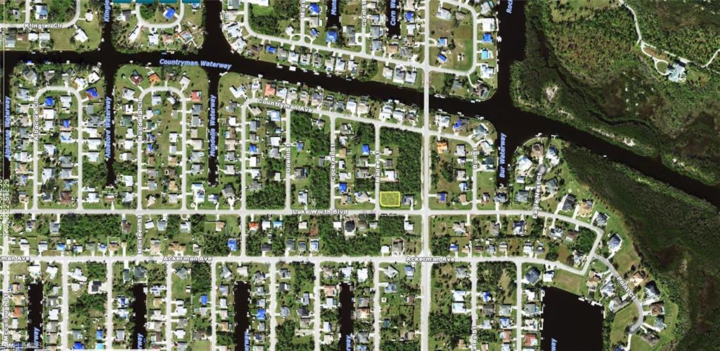 Aerial map of property and surrounding area