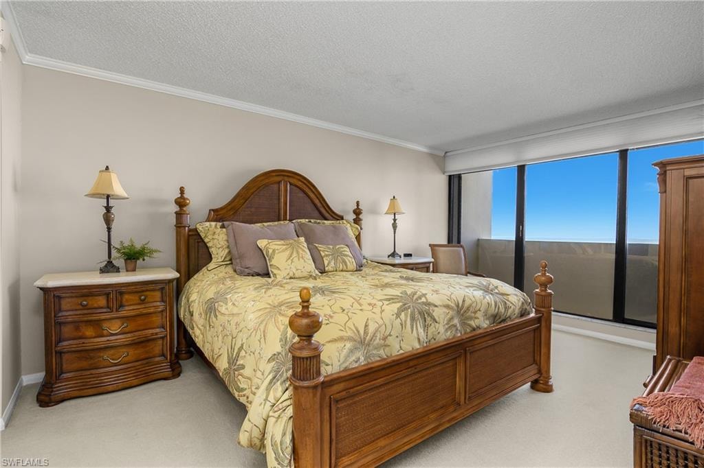 Bedroom featuring direct Gulf view