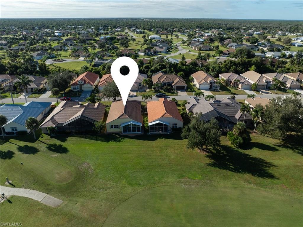Aerial view of residential area
