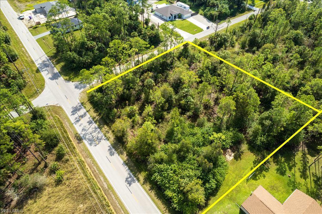 Aerial overview of property's location featuring property parcel outlined