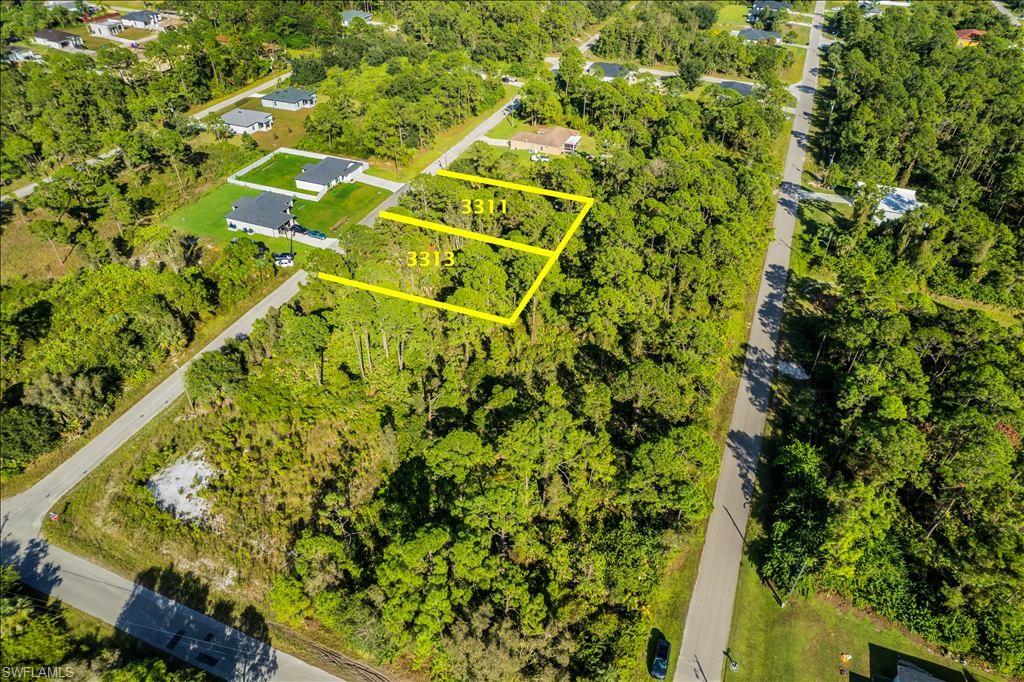 Aerial view of 3311 54th Street W and 3313 54th Street W outlined