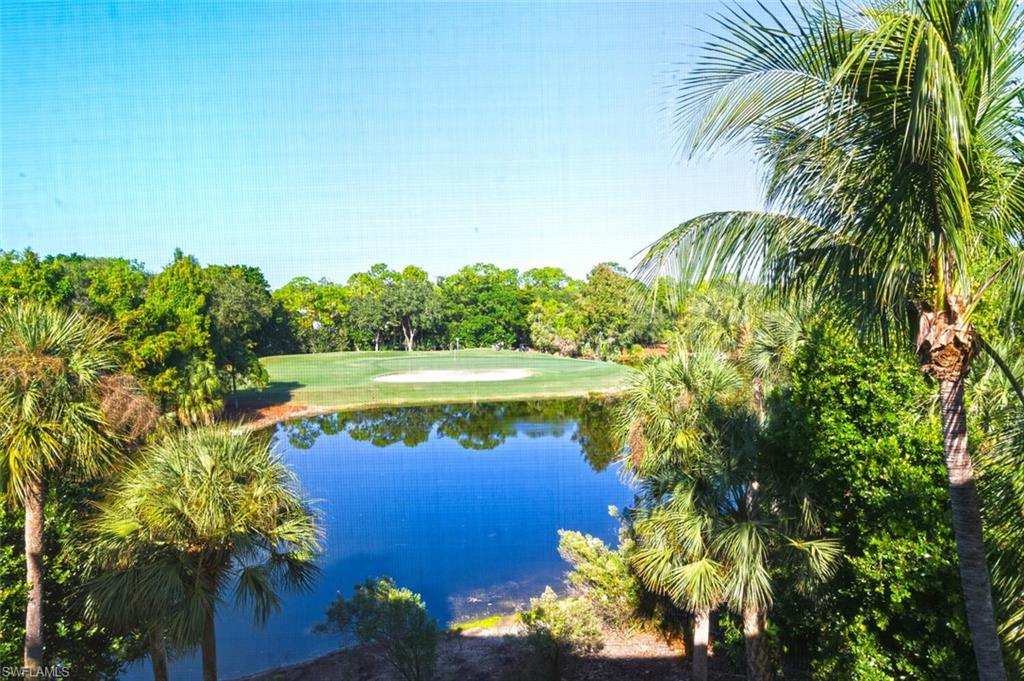 Your golf course & water view through the screen