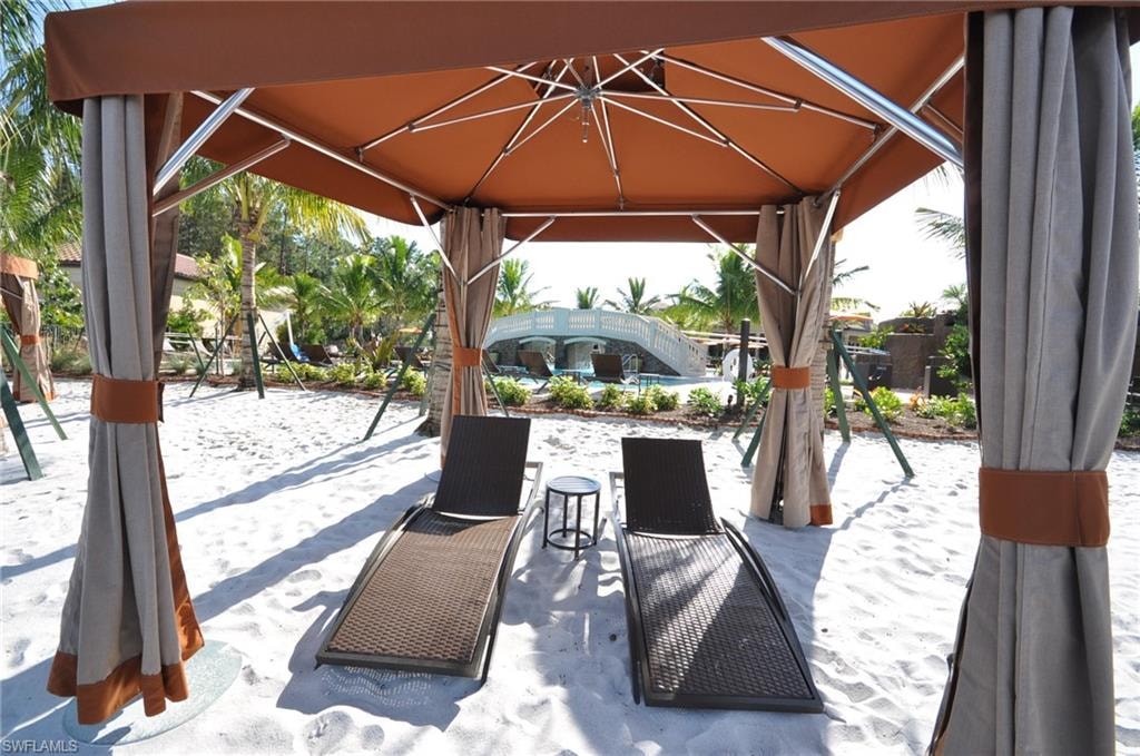 View of patio / terrace featuring a gazebo