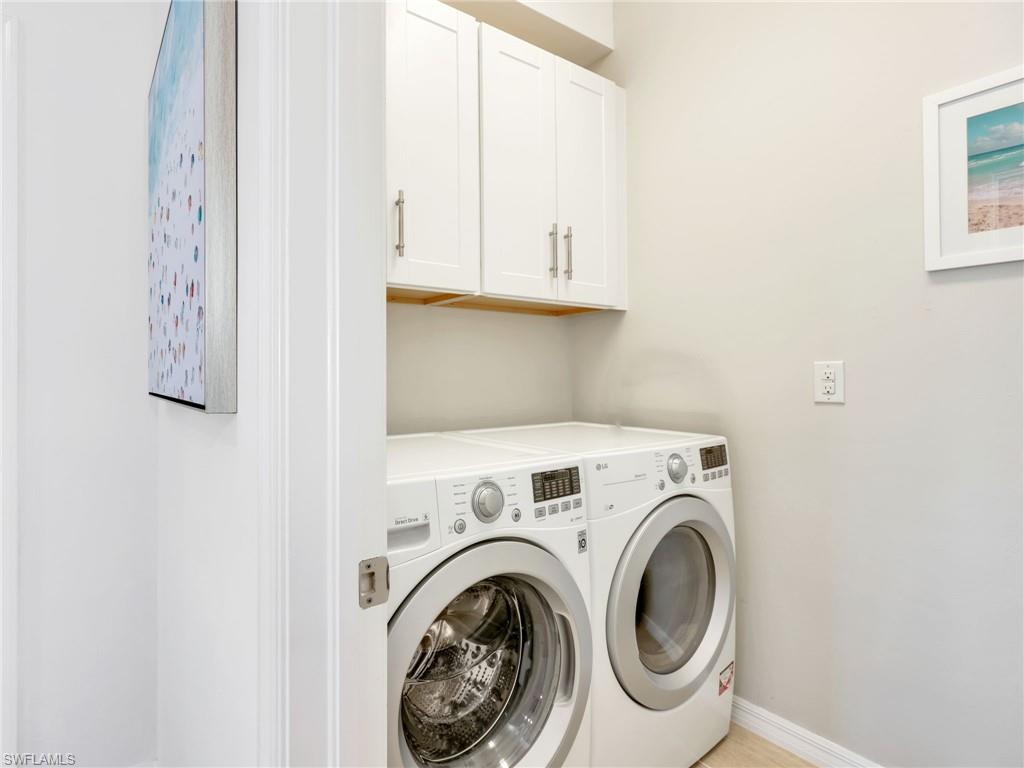 Laundry Room with LG Front Load Washer and Dryer