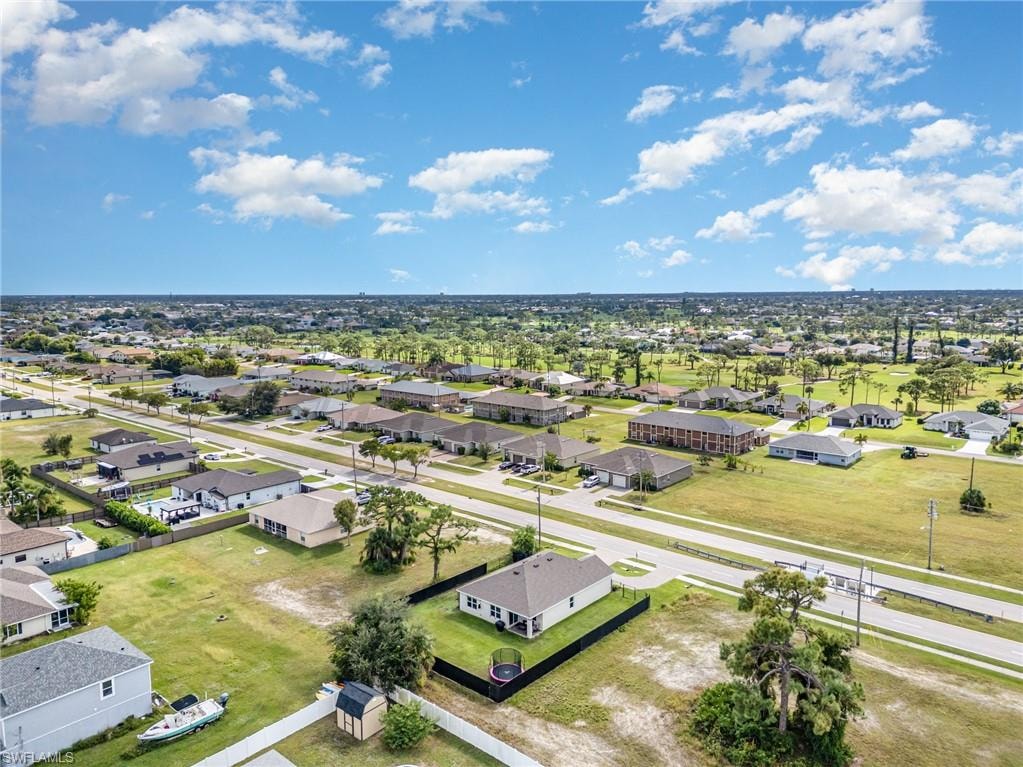 Aerial view of residential area