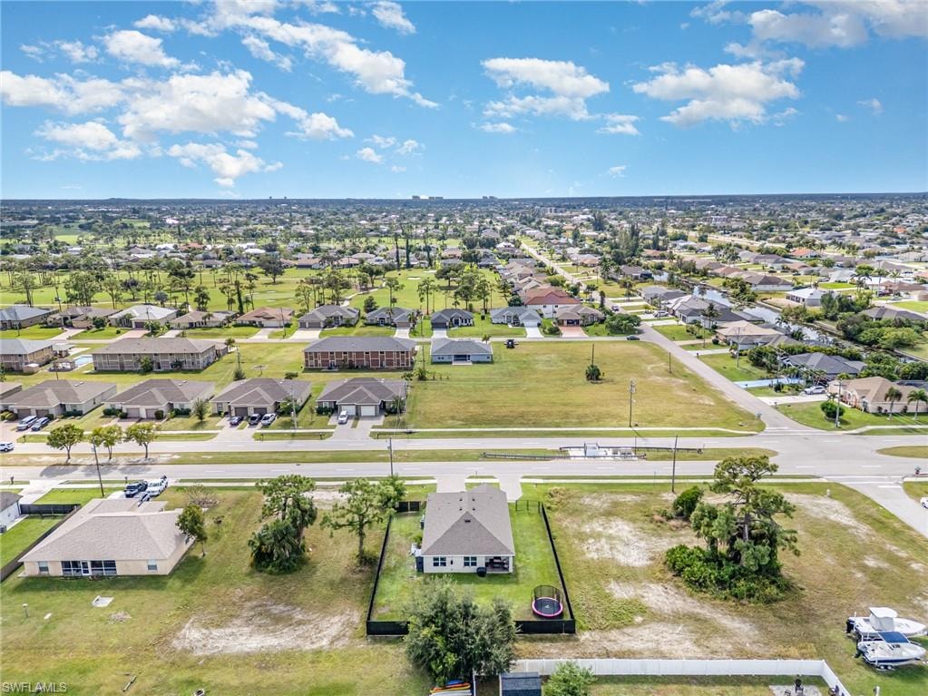 Aerial view of residential area