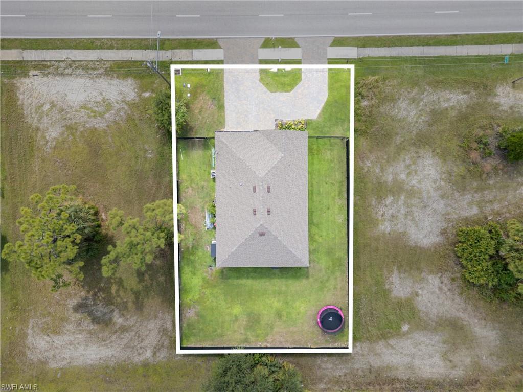 Aerial view of property's location with property boundaries highlighted