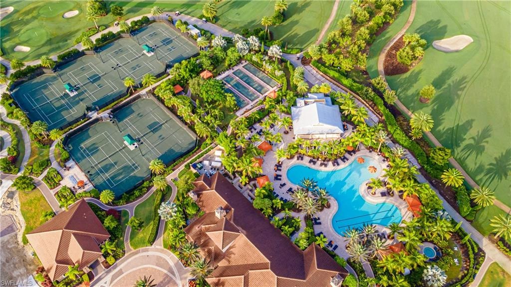 Aerial view of a golf course