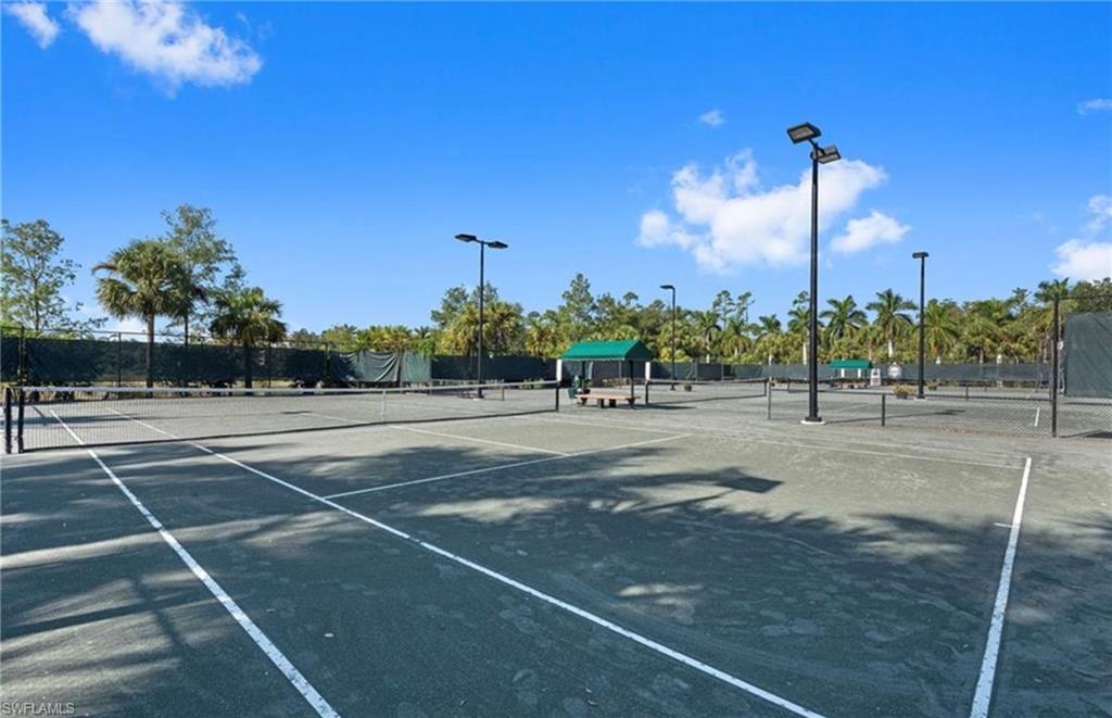 View of tennis court