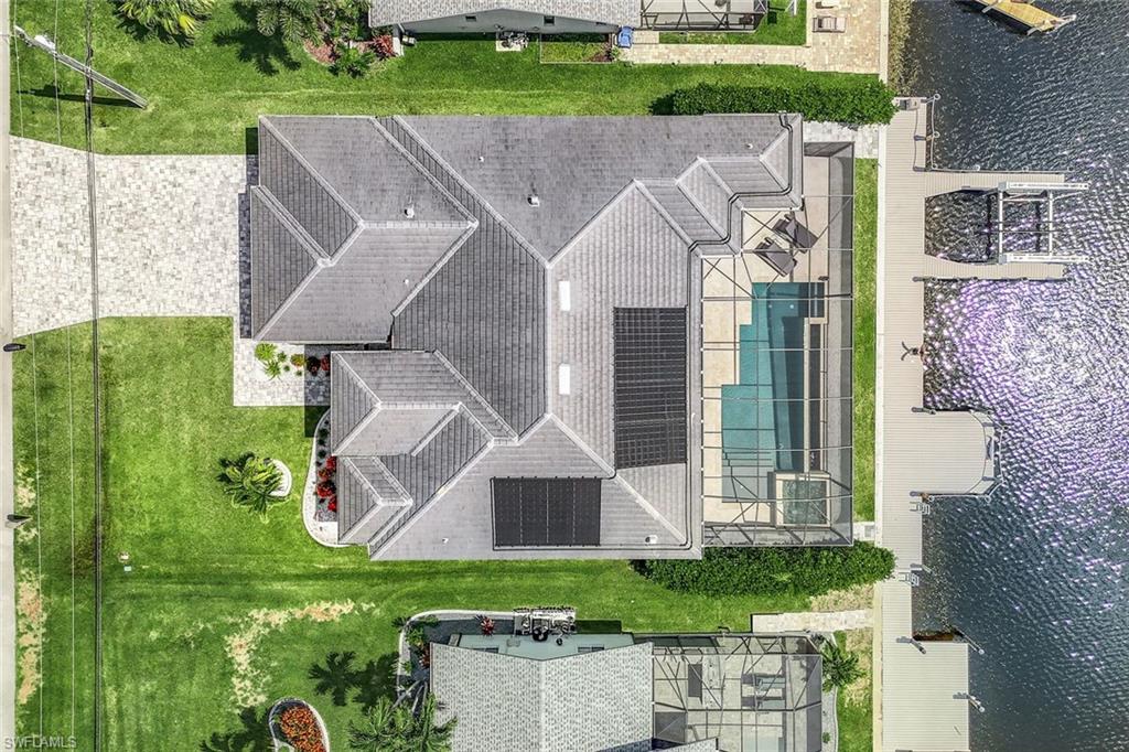 Aerial view of a pool area