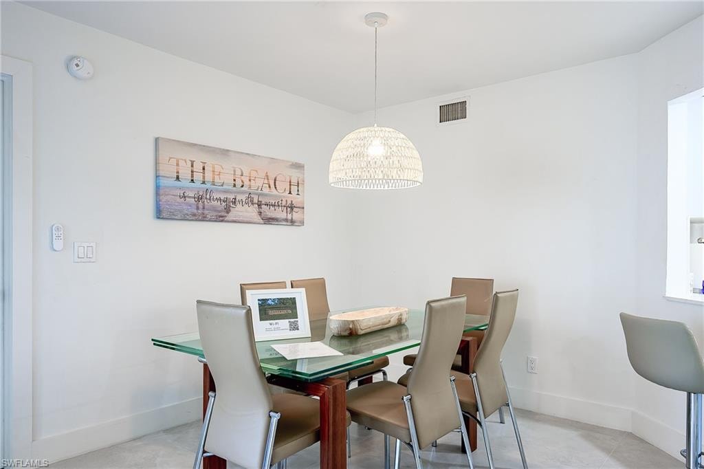 Dining area with baseboards