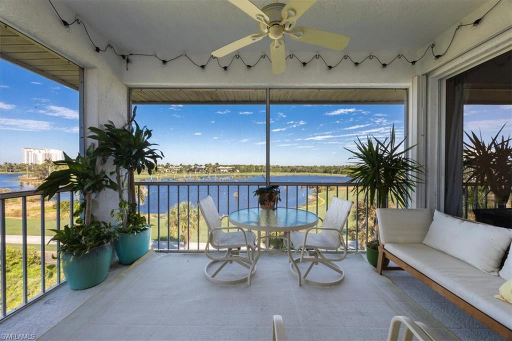 Screened in lanai, northern facing, sunrise to the right and sunset to the left, lake and golf course view