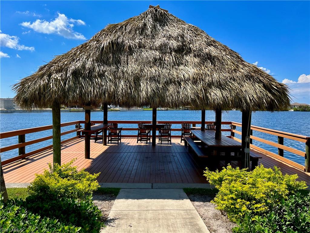 Dock with a water view
