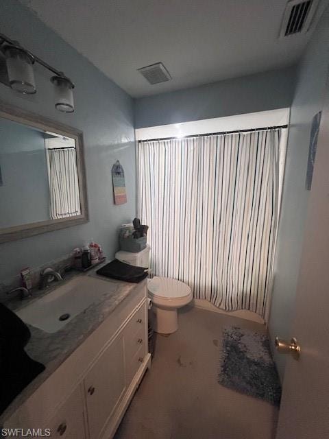Full bath featuring vanity and shower / bath combination with curtain